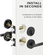 Asidrama Premium Black Zinc-Alloy Front Door Lock Set: Double Cylinder Deadbolt, Heavy Duty Security Handleset for Left/Right Exterior Doors, Universal Entry Locks (1 Pack)