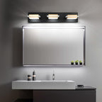 Bathroom Vanity Light Fixtures 3 Lights Dimmable LED Wall Sconce with Matte Black Finish Gold Metal Lampshade White Light 3000K-6000K,3 Color