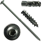 Jake Sales #15 x 6" Construction Lag Screw Stainless Steel T-30 Torx/Star Drive Heavy Duty Lag Screw Far Superior to Common Lag Screws (100 Screw Count) Modified Truss Washer Head