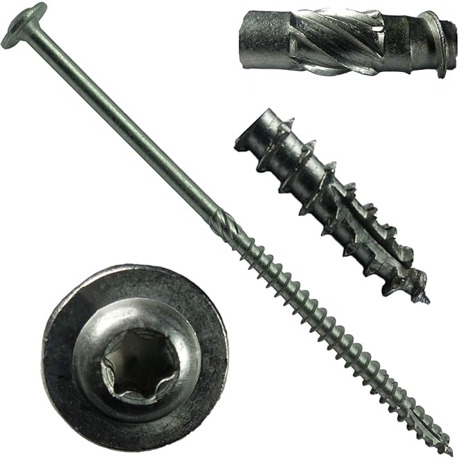 Jake Sales #15 x 6 Construction Lag Screw Stainless Steel T-30 Torx/Star Drive Heavy Duty Lag Screw Far Superior to Common Lag Screws (Full Box 300 Screw Count) Modified Truss Washer Head