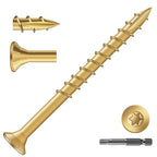 #10 x 2-1/2" Deck Screws (71Pcs) 1lb. Exterior Wood Screws. Carbon Steel, Tan, Flat Head, Rust Resistant epoxy Coated, with T25 Star Bit