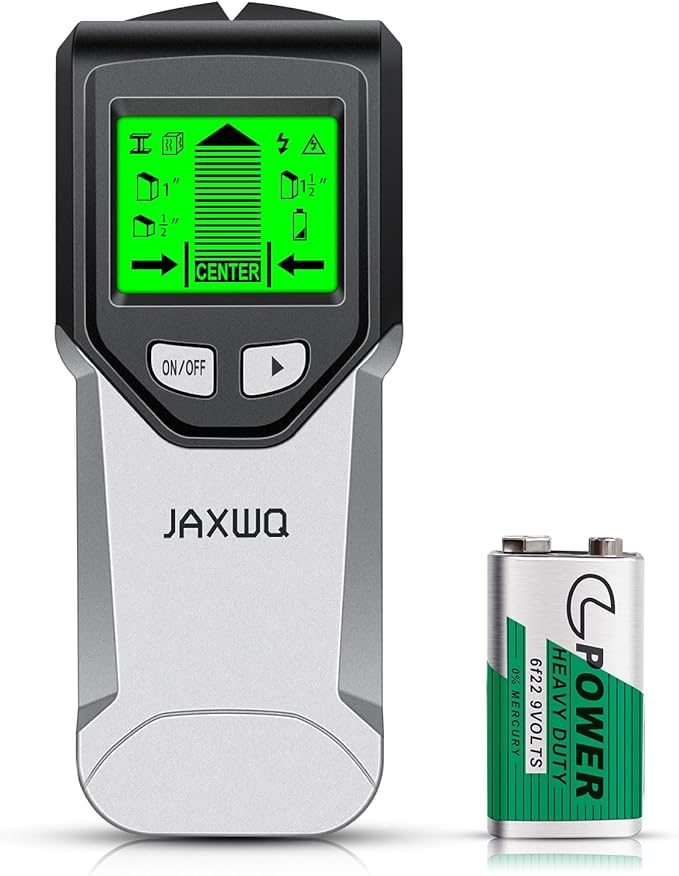 Stud Finder Wall Scanner - 5 in 1 Stud Finder Tool w/Smart Chip and HD LCD Display, Stud Detector Beam Finders for the Center and Edge of Wood AC Wire Metal Studs Joist Pipe (Soft Gray)