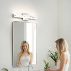 mirrea 20" LED Chrome Vanity Light 3000K/4000K/5000K CCT Adjustable 3 Light Bathroom Light Fixture Over Mirror