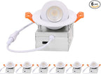 ZYC Gimbal LED Recessed Lighting - 3 Inch 5CCT 7W 360° Rotation Adjustable Eyeball Light,LED Swivel Spotlight,Directional Sloped Ceiling Light,Dimmable Canless Wafer Downlight Pack of 6 White.