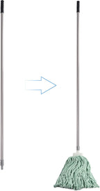 Matthew Cleaning Commercial Screw On Mop Handle for Floor Cleaning Heavy Duty Mop Head Replacement Holder 60inch with Threaded Metal Tip(Gray, 6 Pack)