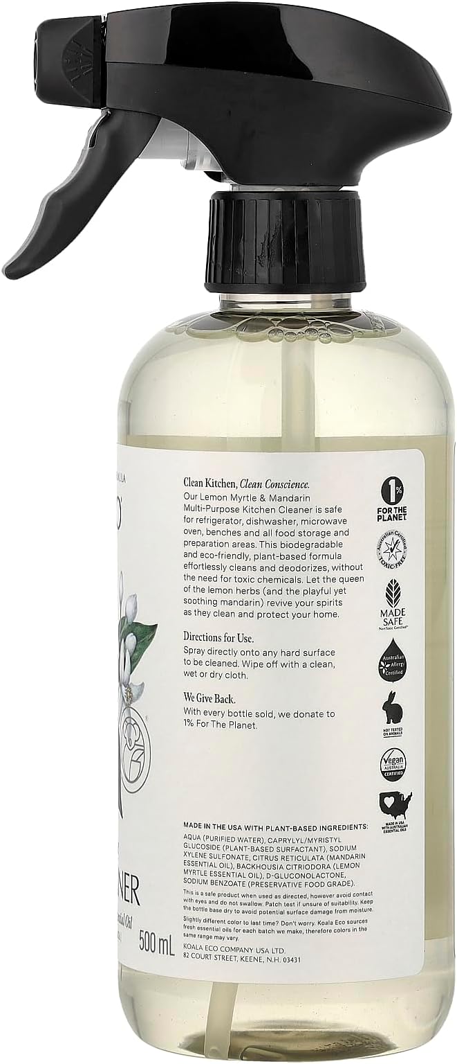 Koala Eco Multi-Purpose Kitchen Cleaner - with Australian Lemon Myrtle & Mandarin Essential Oil- 16 oz