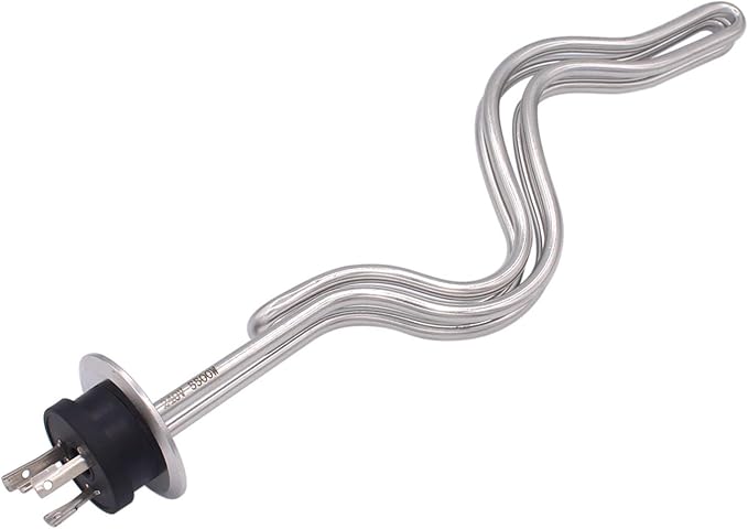 DERNORD 240V 5500W Tri-clamp Ripple Heating Element Stainless Steel Immersion Water Heater with 3-Wire Electrical Locking Plug (2 Inch Tri clamp)