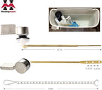 Houtingmaan Toilet Handle Replacement Kit,Toilet Handle Lever for Most Front Mount Toilets, Universal Brass Toliet Flush Handle Lever with Stainless Steel Flapper Chain,Brushed Nickel