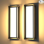 Sytmhoe 2Packs LED Outdoor Wall Lights,16inch Square 3000K 10%-100% Dimmable Exterior Wall Light Aluminum&PC Body Waterproof IP65 led Porch Light for House Patio Garage Garden(2Packs)