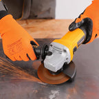 Hoteche 4-1/2-Inch Angle Grinder 6.3-Amp Compact Metal Cutting & Grinding Tool with Cutting Disc, Safety Gloves & Goggles