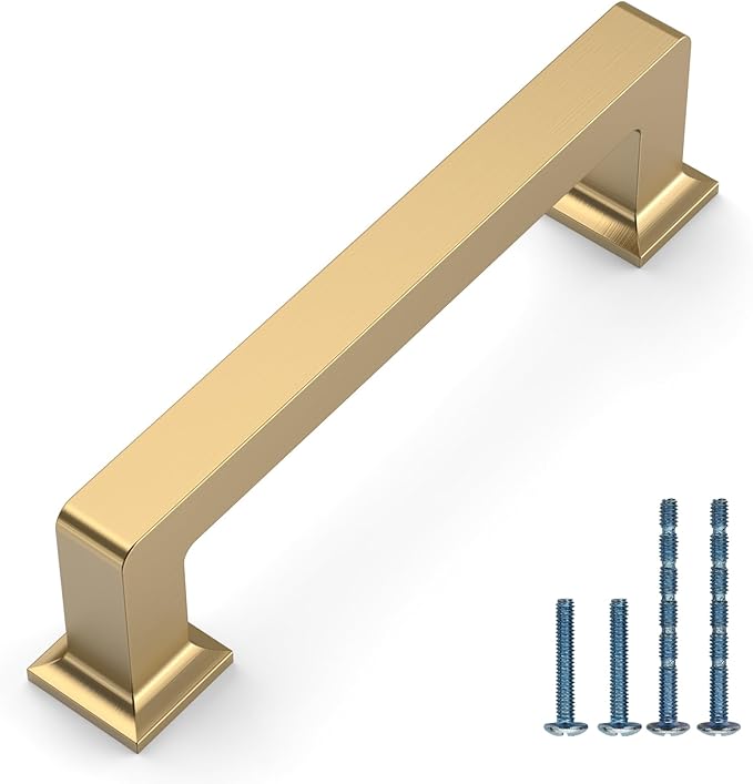 10 Pack 3.75"(96mm) Champagne Bronze Cabinet Pulls Kitchen Cabinet Drawer Handles Champagne Hardware for Cabinets Cupboard