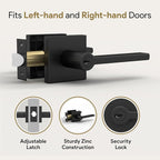 Mega Handles - Prime Entrance Handle, Entry Lever Door Handle, Heavy Duty Square Locking Lever Set for Left or Right-Handed Doors, Interior/Exterior Door Levers - Matte Black