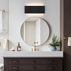 15"Modern LED vanity light,20W Dimmable 5 CCT (3000K-6500K) Adjustable Wall Lamp,Up and Down Wall Lighting,Indoor Wall Sconce for Bedroom,Staircase,Hallway,Dressing Table, 4Pack（Black）