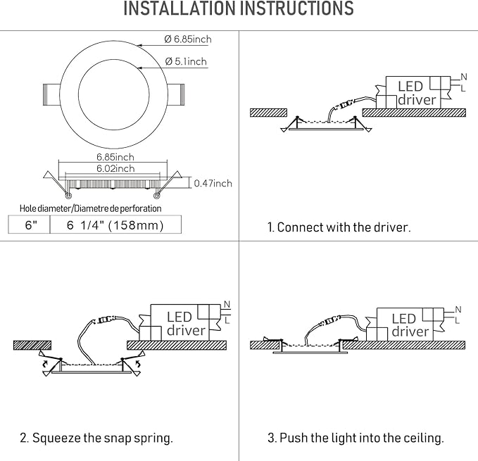 TORCHSTAR 12-Pack 6 Inch Ultra-Thin LED Recessed Lighting with J-Box, 2700K Soft White, 12W Dimmable 850lm Brightness LED Downlight, ETL & Energy Star Listed