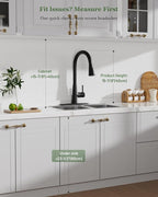 APPASO Touchless Kitchen Faucet Black, Side Motion Sensor Activated Hands-Free Kitchen Faucet with Pull Down Sprayer, Smart One-Handle Pulldown Kitchen Sink Faucet, Matte Black