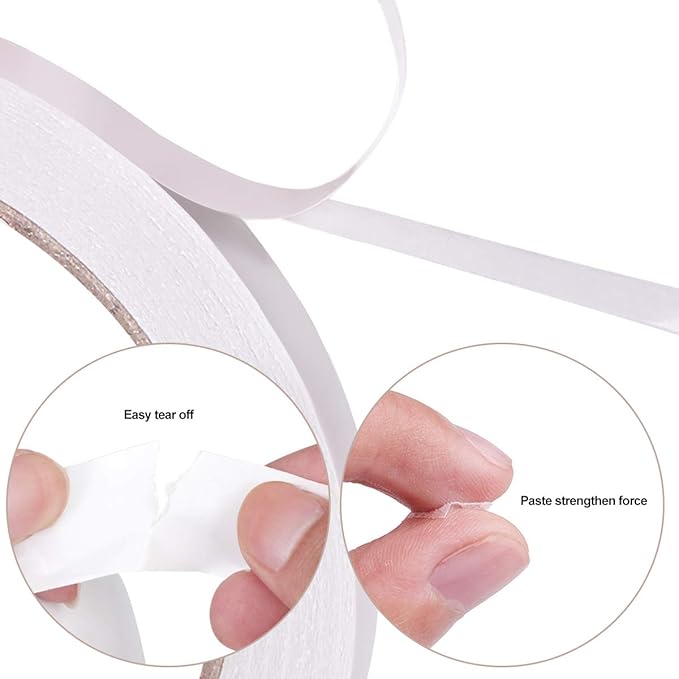 6 Rolls Double Sided Office Tape Clear Double-Sided Adhesive Tape Removable for DIY Arts, Crafts, Scrapbook, Photos Display ect，1/4-Inch x 22.9 Yards (6.35mm x 21m)