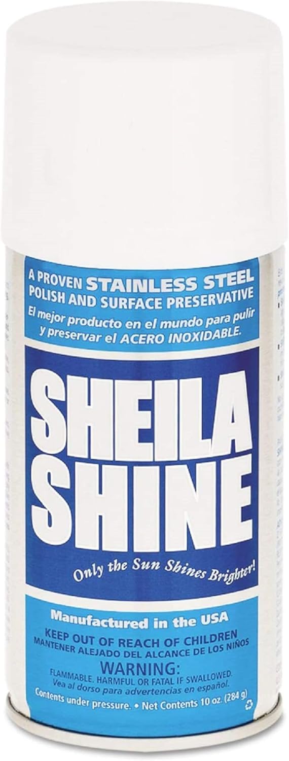 Shiela Shine 10 Oz. Stainless Steel Cleaner and Polish Spray, Removes Grease, Fingerprints, Watermarks, Household Kitchen Cleaner Spray for Stainless Steel Ideal for Appliances, Fridge, Sinks & Stoves