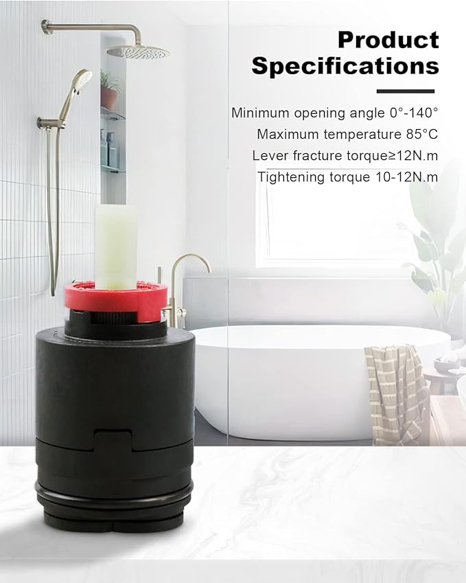 40PHF-2 Pressure Balance Cartridge, Shower Cartridge Replacement Fit for Shower Faucet, Cartridge Only 40mm