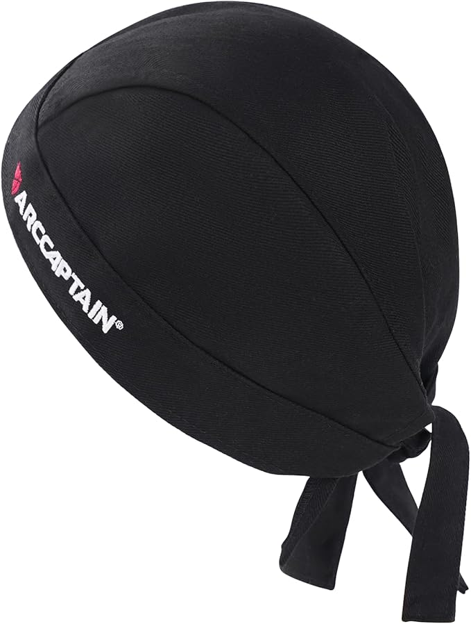 ARCCAPTAIN 2 Pcs Welding Cap, Welding Doo Rag, Protective Welders Cap, Welding Hat for Men and Women, Fireproof Cotton and Durable for Safety, M Size