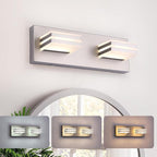 2-Light, 12.6-Inch Wall Lights Brushed Nickel Vanity Lights for Bathroom Light Fixtures Adjust 3 Colors Modern Bath Lighing Fixture Over Mirror