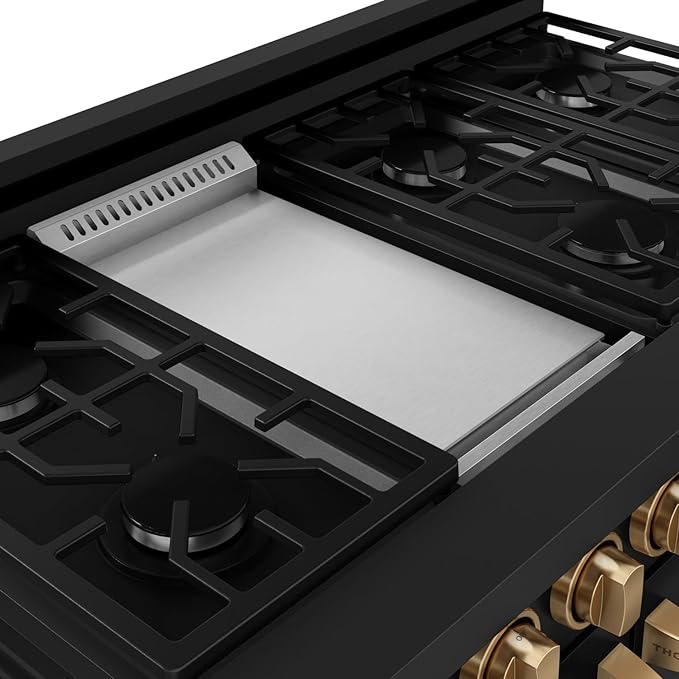 Gordon Ramsay by THOR Kitchen 48 Inch Professional Liquid Propane Range with Tilt Panel Touch Control in Black/Bronze