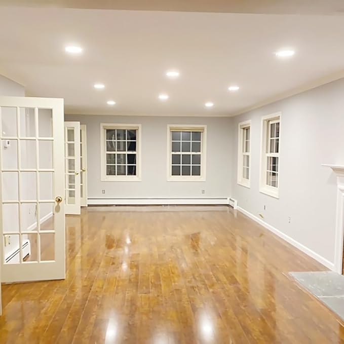 24 Pack 6 Inch Canless Recessed LED Ceiling Lights - 6000K Daylight Can Light, 1050LM High Brightness, 12W 110W Eqv, Ultra-Thin LED Recessed Lighting for Bedroom Kitchen Living Room Hallway