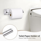 10 Pieces Polished Chrome Towel Bar Set, 23.6 Inch Bathroom Accessories Set SUS304 Stainless Steel Bathroom Hardware Set Towel Racks for Bathroom Wall Mounted.