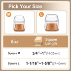 28Pcs Chair Leg Floor Protectors Square for Hardwood Floors Silicone Caps Felt Furniture Pads Covers Clear Chair Sliders, Protect The Floor from Scratches(Fit:1-1/16" ~ 1-5/8")