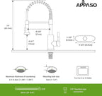 APPASO Touchless Kitchen Faucet with Soap Dispenser, Motion Sensor Activated Hands-Free Automatic Faucet with Pull Down Sprayer, Smart Faucets for Kitchen Sink Brushed Nickel (Battery-Powered)