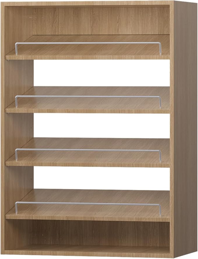 Shoe Shelf Short Tower Closet Unit, Modular Closet System, Wood Closet System Organizer with Storage for Walk In Closets, Clothing Rack for Hanging Clothes, Bedroom, Wood, 25.5"W