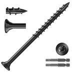 #10 x 3 Inch Deck Screws (675Pcs) 10lb. Exterior Wood Screws. Carbon Steel, Black, Flat Head, Rust Resistant epoxy Coated, with T25 Star Bit
