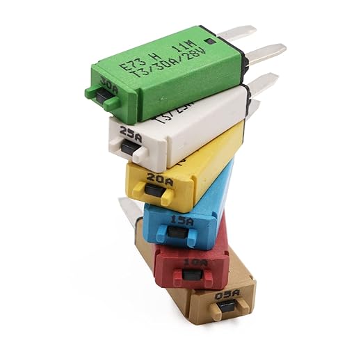 Gloaso DC 12V 24V Mini ATM Fuse Circuit Breaker Manual Reset Low Profile Resettable Blade Fuses Kit 5A 10A 15A 20A 25A 30A E73 for Car Automotive RV Solar Motor Boat - UL Certified - Mixed 6 Pack