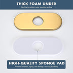 6 Inch Faucet Deck Plate for Bathroom Sink - Universal Fit for 1 Hole or 3 Hole 4 Inch Centerset Basins - Escutcheon Faucet Plate - Stainless Steel Faucet Hole Cover(Chrome Gold)