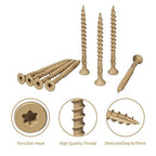 Deck Screws 2 Inch, #8 x 2 Wood Screws, 500 Pcs, Rust Resistant, Torx Exterior Screws for Structural Timber/Fence/Log, Includes T20 Bit, Yellow