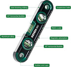 Magnetic Torpedo Level 12 Inch Shockproof Small Leveler Tool with 3 Bubble Spirit Level 45 90 180 Degree, Shock Resistant Construction Levelers for Hanging Pictures Install Shelf Home Renovation