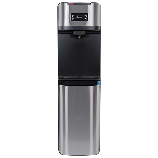 Express Water Water Dispenser for 5 Gallon Bottle Bottom Loading or Direct Point of Use - 3 or 5 Gallon Water Dispenser Hot, Cold, Room Temp - Water Cooler 5 Gallon Smudge Resistant Stainless Steel