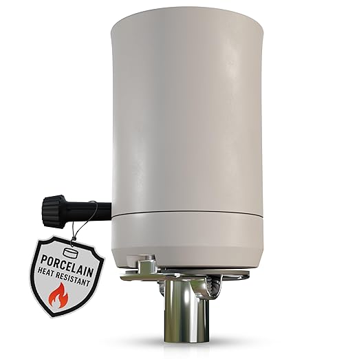 OHLECTRIC Porcelain 3-Way Turn Knob Mogul Socket with Hickey, Unglazed Mogul (E39 Base) High Heat Resistant Porcelain Socket, Lamp Fixture Replacement Socket, 750W, 250V, UL Listed