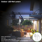 LIT-PaTH Outdoor LED Wall Lantern, Wall Sconce as Porch Light, 9.5W 800 Lumen, Aluminum Housing Plus Glass, 5000k-Matte White Finish, 2-Pack