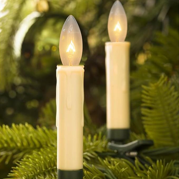 25 Pack Clear Torpedo Tip Replacement Bulbs,7 Watts Incandescent E12 Candelabra Base 120V C26 Window Candle Light Bulbs for Chandeliers Night Light Electric Candle Light