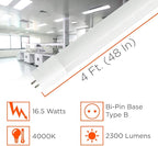 GoodBulb 4-ft T8 LED Tube Lights, 16.5-Watt (32W Equivalent) 4000K Cool White, 2300-Lumens, 80 CRI, Type B Direct Wire (Pack of 25)