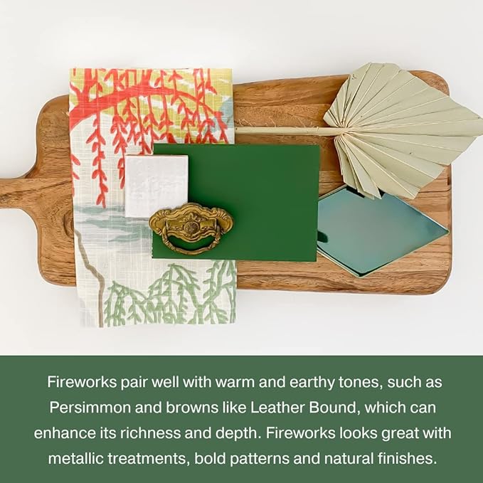 Country Chic All-in-One Chalk Paint for Furniture, Cabinets, Home Decor, Eco-Friendly, Matte Finish, Built-In Primer & Top Coat for Wood, Metal - Fireworks (Forest Green) - 8 oz (237 ml)