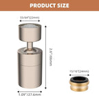 Hibbent Dual-function NSF/ANSI/CAN 61 Certified Faucet Aerator, CUPC Certification Rotate Kitchen Sink Aerator Sprayer Head 360° Swivel Sink Sprayer Attachment-55/64" Female Thread-Brushed Nickel