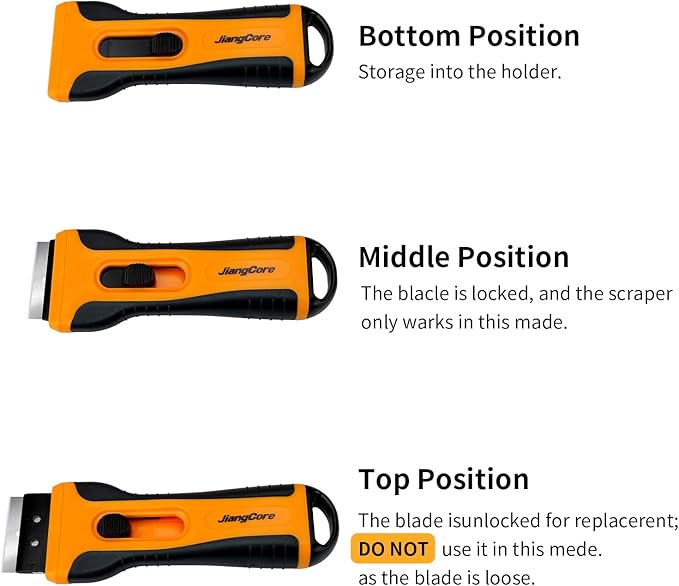 Razor Blade Scraper Tool with 15 Extra SK5 Blades - Multi-Surface for Glass Tile Window Car Cooktops - Stainless Steel, Cleaning & Paint Removal Tool