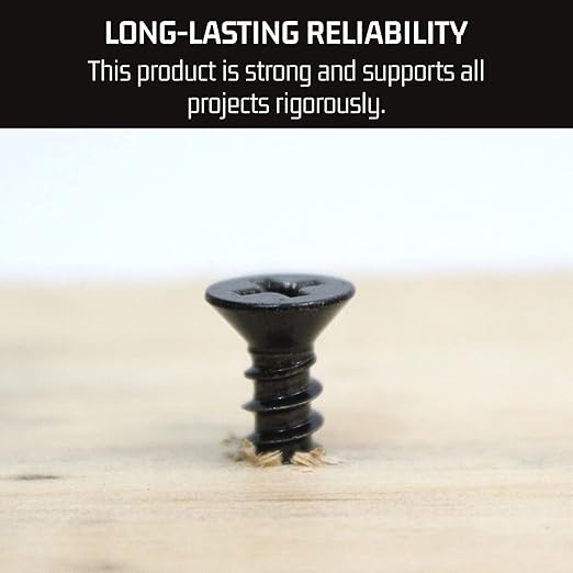 Bolt Dropper #8 x 1-1/4-Inch Black Screws, Pack of 25 - Xylan Coated Stainless Steel Flat Head Phillips Wood Screws - Corrosion Resistant for Wood, Drywall Applications, and Outdoor Projects