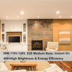 Vinaco PAR20 Halogen Light Bulbs, 6PCS 39W PAR20 Halogen Dimmable, 3000k Warm White, High Brightness PAR 20 Flood 39W 120V 480 Lumens Equivalent PAR 20 50W 120V, E26 Medium Base for Track Lights