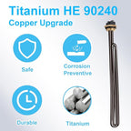 Titanium HE 90240 Heating Element for ECO18 24 27 36 Tankless Water Heater,240V 9000W Water Heater Element Replacement SGB-2903 HA-P004 HA-P005