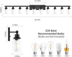 10 Light Bathroom Vanity Lights Over Mirror, 65.4inch Black Vanity Lights Fixtures Matte Black Modern Vanity Lights Black Bathroom Wall Lighting for Mirror Bedroom,Living Room
