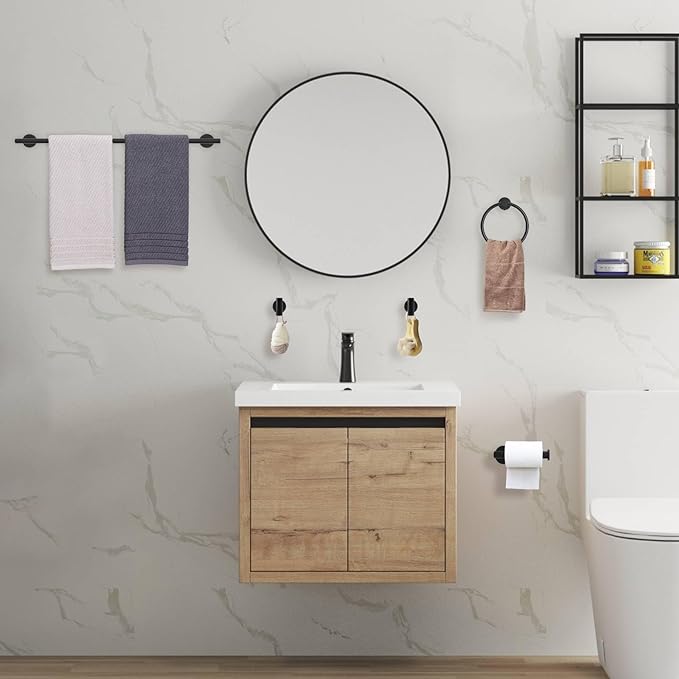 Matte Black Bathroom Accessories Set,10-Piece Bathroom Hardware Set,SUS304 Stainless Steel Towel Bar Set-Wall Mounted Towel Bar,Towel Holder-23.6 Inch