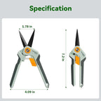 PrunePro Garden Scissors Pruning Shears Sharp Stainless Steel Non-Stick Teflon Coating Blade for Precise Cuts Garden Snip Bonsai Clippers for Plants Rose Flower 2 Pack