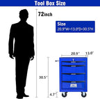 4 Drawers Rolling Tool Box on Wheels, Multifunctional Tool Chest Cabinet with Lock, Drawers Rolling Tool Cart Trolley Organizer Tool Storage Case for Warehouse,Garage,Workshop (Blue)